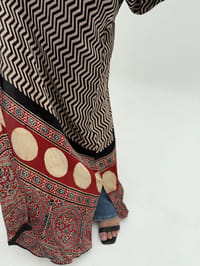 Bisht Pure Silk Handblock Abaya M13 thumb 3