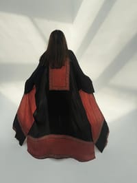 Bisht Pure Silk Handblock Abaya U 12 thumb 1