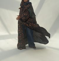 Bisht Pure Silk Handblock Abaya U 2 thumb 6