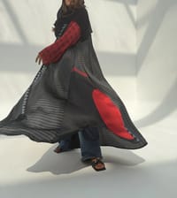 Silk Digital Print Cloche Abaya A8 thumb 3