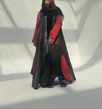 Silk Digital Print Cloche Abaya A8 thumb 2