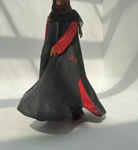 Silk Digital Print Cloche Abaya A8 thumb 7