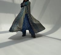 Silk Digital Print Cloche Abaya A1 thumb 2