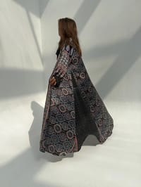 Silk Digital Print Cloche Abaya A6 thumb 1