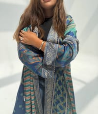 Silk Digital Print Cloche Abaya A1 thumb 11