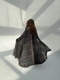 Silk Digital Print Cloche Abaya A6 thumb 10