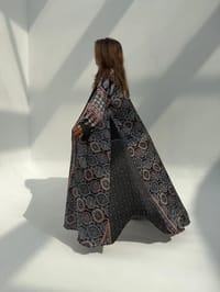 Silk Digital Print Cloche Abaya A6 thumb 7