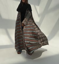 Silk Digital Print Cloche Abaya A7 thumb 2