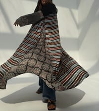 Silk Digital Print Cloche Abaya A7 thumb 1