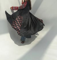 Silk Digital Print Cloche Abaya A5 thumb 5