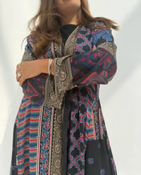 Silk Digital Print Cloche Abaya A4 thumb 12