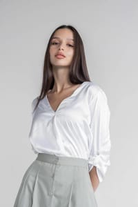 Women’s Satin Shirt & Cotton Skirt Set – Two Piece | SK05 thumb 7