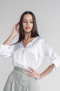 Women’s Satin Shirt & Cotton Skirt Set – Two Piece | SK05 thumb 8