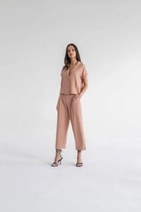 Women’s Linen Two-Piece Set – Button Front Shirt & Pants | ML302 thumb 5