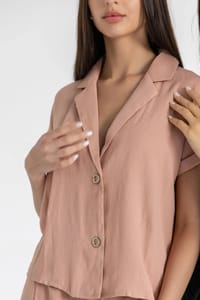 Women’s Linen Two-Piece Set – Button Front Shirt & Pants | ML302 thumb 6