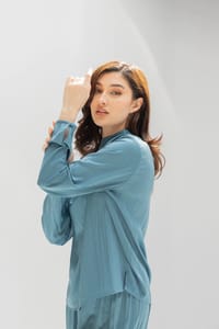 Women’s Silk Crepe Two-Piece Set – Top & Pants | K103 thumb 2