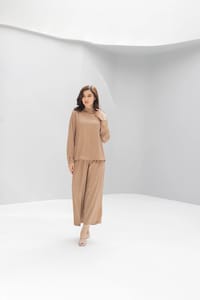 Women’s Silk Crepe Two-Piece Set – Top & Pants | K103 thumb 10