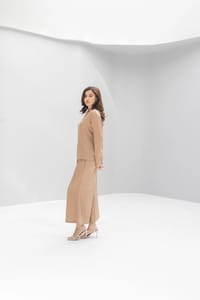 Women’s Silk Crepe Two-Piece Set – Top & Pants | K103 thumb 9
