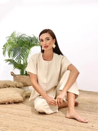 طقم نسائي كريب قطعتين 1311 – إطلالة يومية محتشمة thumb 5