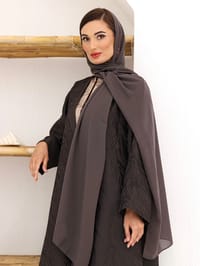 عباية كريب نسائية أنيقة – إطلالة يومية محتشمة | wb6 thumb 8