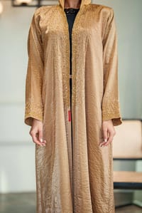 Cream embroidery abaya thumb 1