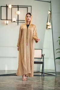 Cream embroidery abaya thumb 2