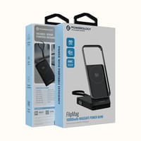 Powerology FlipMag 10000mAh Qi2 Magnetic Wireless Power Bank, 15W Wireless + 30W USB-C PD, Built-in USB-C Cable, Foldable Stand, Smartwatch Charger, MagSafe Compatible - Black thumb 6