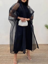 Wedding dress with abaya "black" thumb 3
