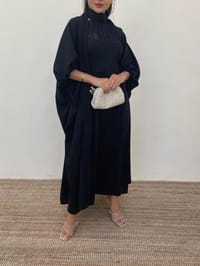 Wedding dress with crepe abaya "black" thumb 1