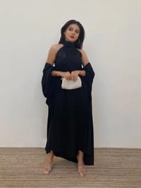 Wedding dress with crepe abaya "black" thumb 2
