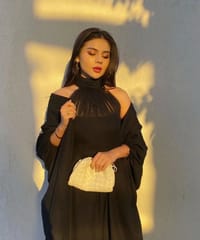Wedding dress with crepe abaya "black" thumb 3