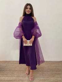 Wedding dress with abaya "purple" thumb 2