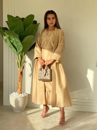 Beige abaya set thumb 2