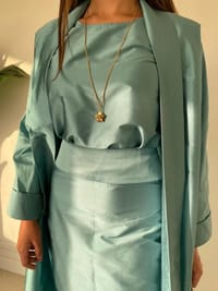 Ocean blue abaya set thumb 1