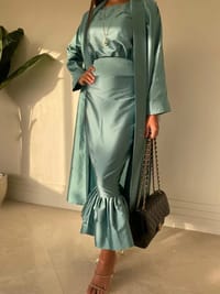 Ocean blue abaya set thumb 2