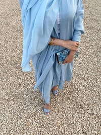 Linen abaya set "light blue" thumb 1