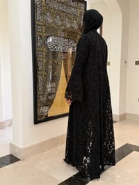 Maitha lace abaya - Black thumb 2