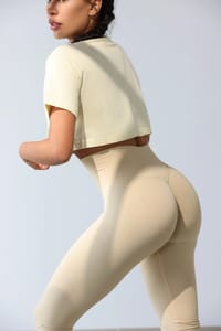 Crop T-shirt beige thumb 2