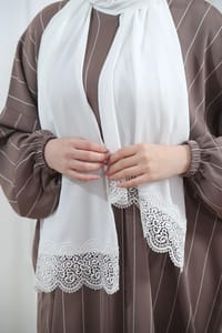 fursan striped white scarf  prayer clothes thumb 3