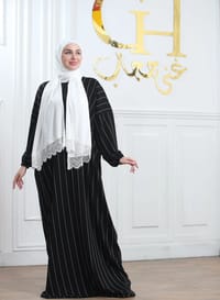 fursan striped white scarf  prayer clothes thumb 12