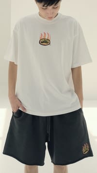 Flames Acid-Washed Pure Cotton Shorts thumb 3