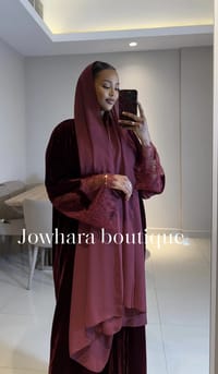 Idil velvet abaya with lace thumb 9