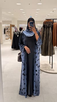 Tiger print Abaya blue thumb 2