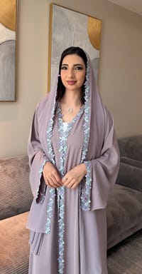 Hanadi lilac Abaya thumb 1