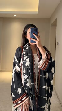 Isra Printed Abaya thumb 1