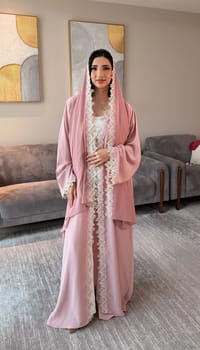 Hanadi Pink Abaya thumb 2