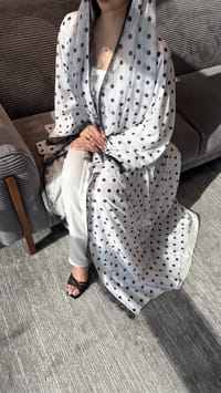 Marmar polka dot abaya white thumb 2