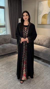 Nadiya abaya black thumb 2