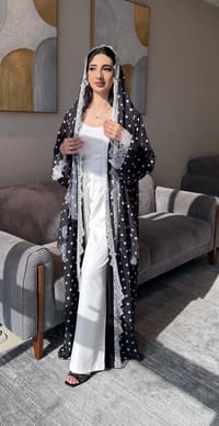 Marmar polka dot abaya thumb 2