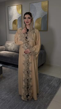 Mayada abaya beige thumb 2